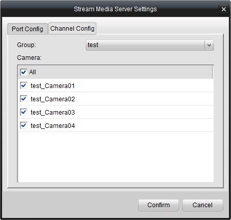 Select the camera group which you want to add to the stream media server. 2.