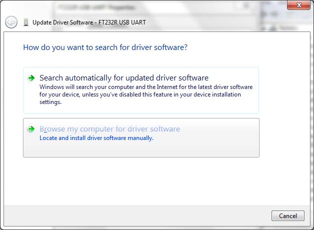 4. Open the Device Manager screen and search for the F232R USB UART device in the Other Devices category.