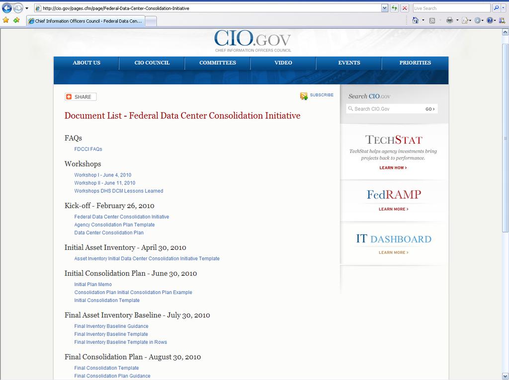 FDCCI Homepage on CIO.