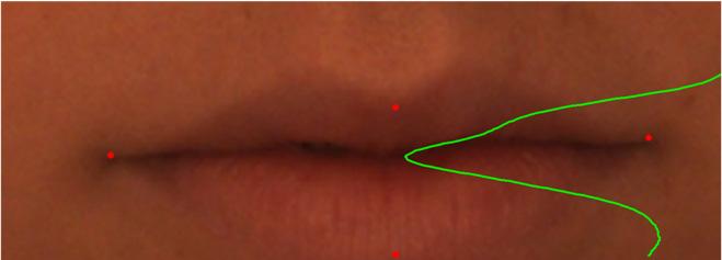 DRAFT 6 Fig. 9. MPEG-4 Facial Definition Parameters Fig. 8. A lip image is given with the detected points. The green line shows the horizontal projection result.