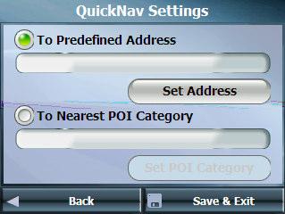 Define a QuickNav destination (address or POI) and save.