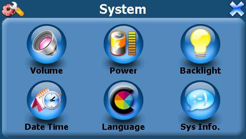 i. Selecting "Volume" from the "System Menu" enables controlling the system