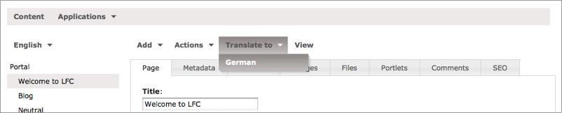 Fill in the form and click the Save button. Now following has taken place: The translation in the selected language has been created, i.e.: the created content object has the language you choosed above.