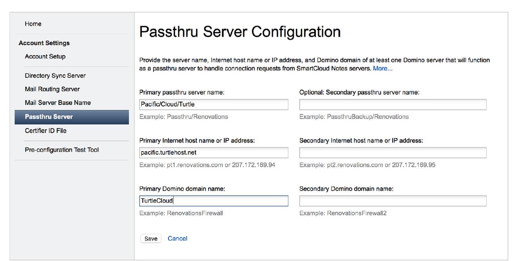 Configuring the passthru server(s) ptserver.turtlehost.