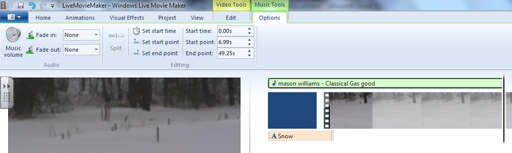 Removing Audio from the End Movie Maker II 16 Play the video or move the progress slider to the point where you want the music to stop In the Music Tools