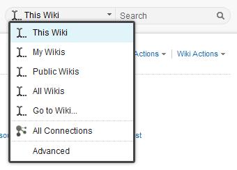 Figure 47. Quick search The search results will display all the wikis that match the search term.