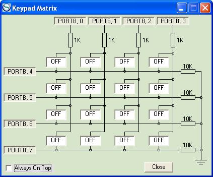 Interfacing a Matrix Keypad PIC18 Simulator