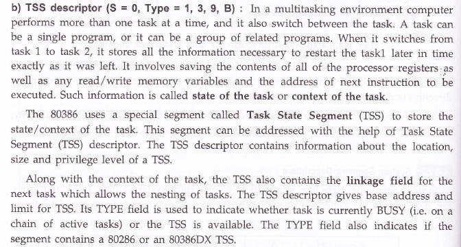 Types Segment Descriptor: