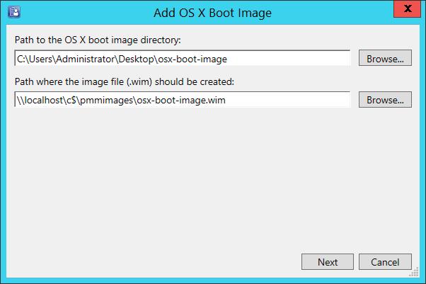 Add OS X Boot Image.