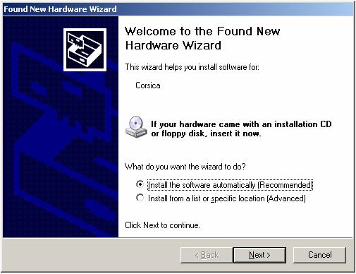 Respod to each of the Foud New Hardware Wizards as follows: a.