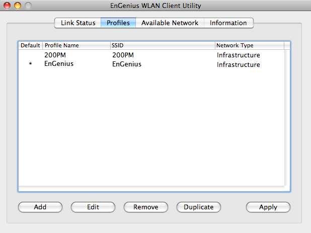 3.3. WLAN Client Utility - Profiles The Profile tab is used to store the settings and configurations of multiple Access Points for different application.