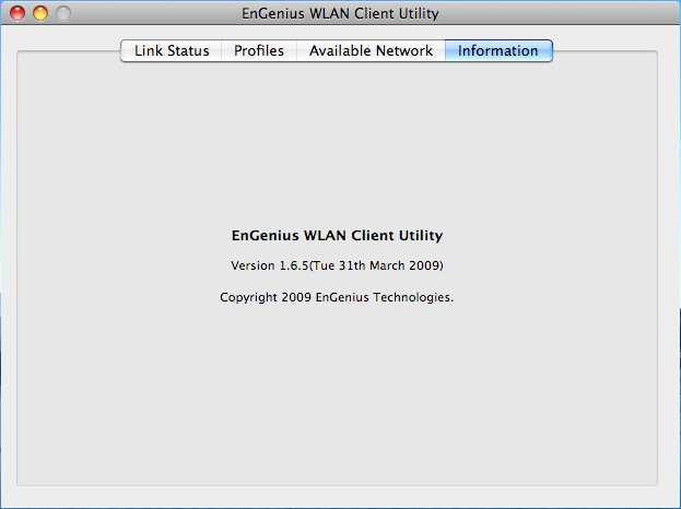 3.5. WLAN Client Utility - Information The Information tab