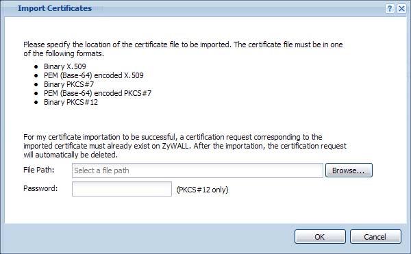 Chapter 10 Certificates You must remove any spaces in the certificate s filename before you can import it.
