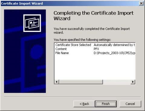 Chapter 11 System 5 Click Finish to complete the wizard and begin the import process.