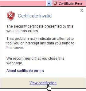certification error. 2 Click Continue to this website (not recommended).