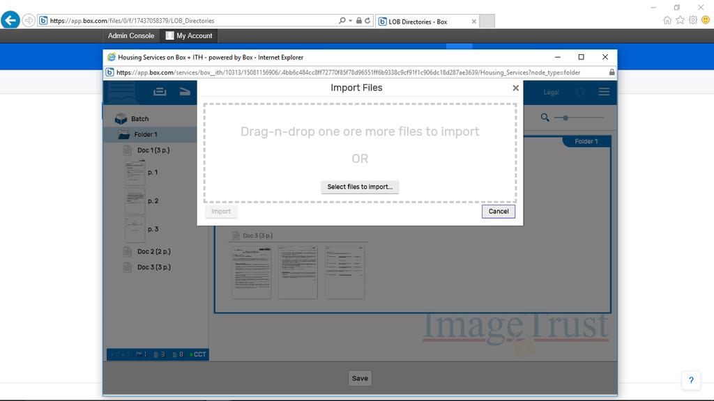 Importing Documents with Box+ImageTrust If a Scan Profile is set to