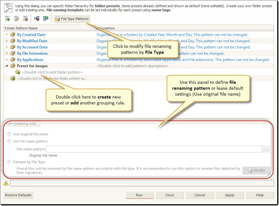 Advanced tools 121 Figure 66: File Organizer dialog Caption Assign text label for virtual disk to recognize in Recovery Explorer. Optional.