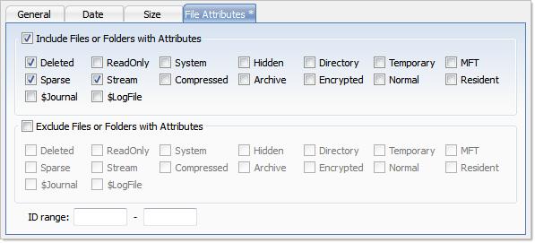 otherwise exempt (Exclude Files or Folders with Attributes) in search result. Figure 28: File Attributes Criteria To change all settings back to defaults, click Restore Defaults. 7.