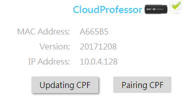 CPF Update Move the cursor to CloudProfessor icon, click updating CPF.