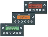 Selection guide Operator dialog terminals Magelis XBT N, XBT R and XBT RT Small Panels Applications Type of terminal Display of text messages Small Panels with keypad Display Type Green back-lit LCD,