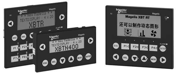 Introduction Operator dialog terminals Magelis XBT N, XBT R and XBT RT Small Panels Introduction Magelis XBT N and Magelis XBT R/RT terminals are used to display messages and variables.