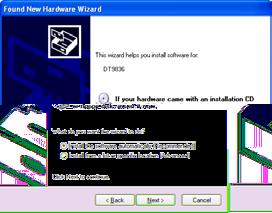 15 The Found New Hardware Wizard may appear again, select the [No,