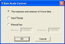 Y Axis Settings [Y Axis Scale Control] The Y axis scale can be changed to show different values. To open the dialogue window click the [Change] button.
