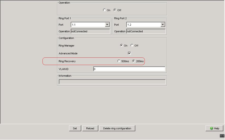 Media Redundancy Protocol (MRP) 2.5 Example Configuration In the "Ring Recovery" field, select the value 200ms.