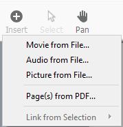 To add plug-in icons to your ebook: 1. Select Edit > Insert or click the Insert button (see Figure 27) and then select the type of plug-in that you would like to add (image, audio, or video).
