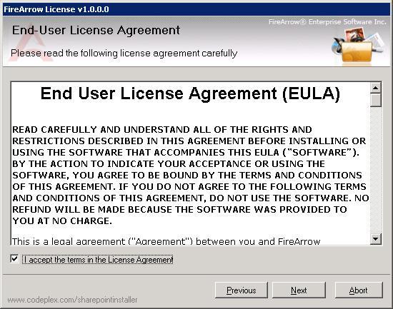 4. After you have read and accepted the License Agreement, click Next to continue. 5.