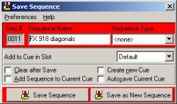 126 LightJockey Help Save sequence dialog Seq # - a number that is used to uniquely identify the sequence.