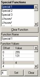 274 LightJockey Help Special Functions The profile also contains the option to define up to 32 individual static functions that are not already pre-defined in LightJockey.