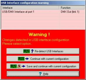 Hardware configuration and setup 31 USB Configuration Warning If the USB interface is connected, it should appear on the list as shown above.
