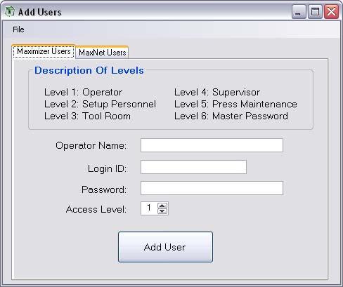 The levels for a MaxNet user include a master level (Level 2) or a scheduling level (Level 1). B.