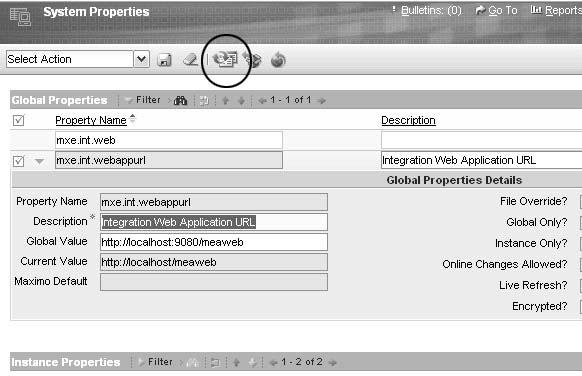 2.1.1 Setting System Properties The two properties to initially set up are the global directory mxe.int.globaldir and the Web application server URL mxe.int.webappurl.