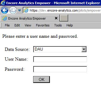 Part 2 Step-By-Step Instructions Open Empower Dataset Open Empower 1. Open your browser and enter the URL for Empower (e.g., https://encoreanalytics.com/empower).