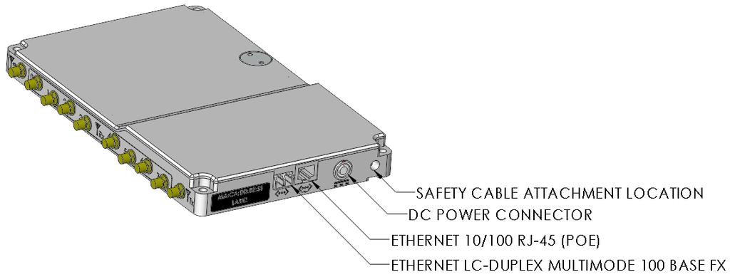 Figure 9 - xbr V4 Connections Ethernet 10/100 RJ-45 (PoE) This is an RJ-45 jack for an Ethernet connection with optional Power over Ethernet (PoE) Ethernet 100BASE-FX This is an LC connection for an
