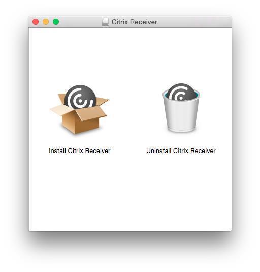 - After downloading the CitrixReceiver.dmg, launch the setup program and choose Install Citrix Receiver.