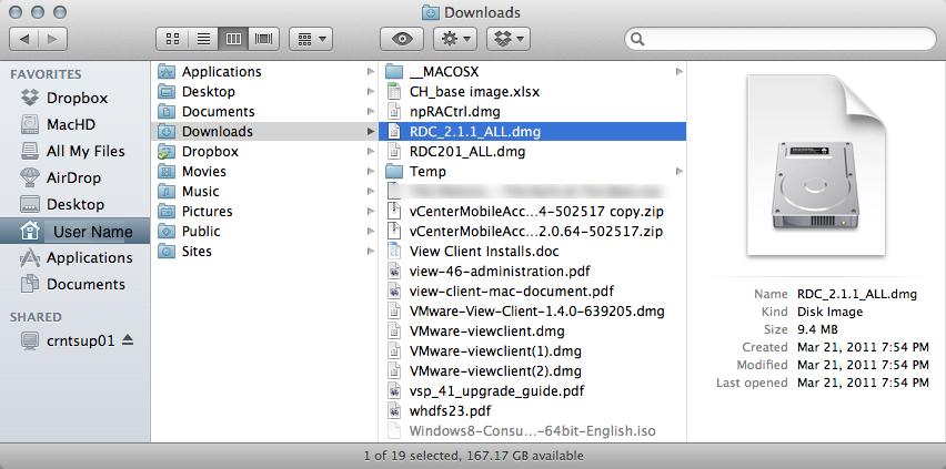 in Finder and double-click RDC201_ALL.dmg 