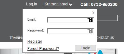 Click Log In in the upper right corner of the Web page: Or If you are a registered user, renew your password by clicking the following link: http://k.kramerav.com/products/forgotpass.