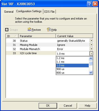 Rockwell software Integrating B&R DeviceNet bus controllers X20DO8332 Figure 14: Configuration - X20BC0053 The screenshot showing the configuration of the
