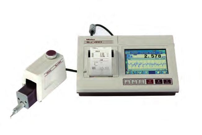 Surftest SJ-410 Specifications Drive unit Traverse Measuring speed SJ-411: 25 SJ-412: 50 0,05 /s; 0,1 /s; 0,2 /s; 0,5 /s; 1 /s Detector Measuring Skidless - Differential inductance method Range 800