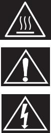 The following safety symbols and information indicate dangerous conditions and important safety instructions. Product Labels Safety and Advisory Symbols WARNING: Hot surface.