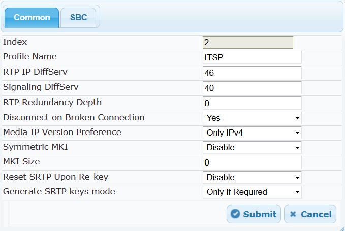 Telenor SIP Trunk with Genesys Contact Center 5. Configure an IP Profile for the ITSP SIP Trunk: c. Click Add. d.