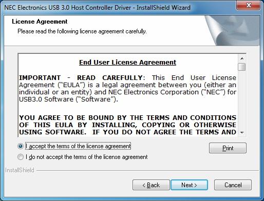 3. After reading End-User License Agreement, please