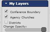 Standard Layers Tab The following standard mapping boundary shapes are available to display on your map.