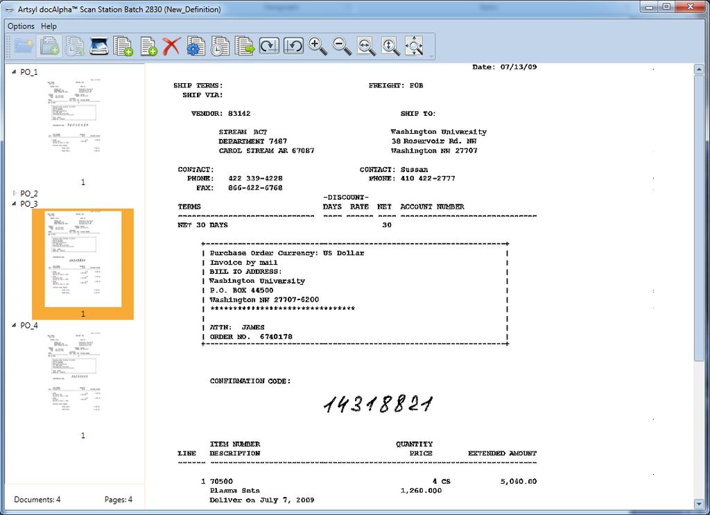 The two main panels in the station user interface are: Document Tree Panel (Batch Window) the left panel that lists the documents of the current Batch and their pages.