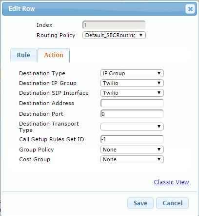 Configuration Note 4. Configuring AudioCodes E-SBC Figure 4-38: Configuring IP-to-IP Routing Rule for Lync to ITSP Action tab 4.