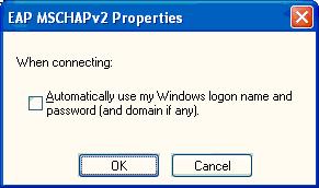 In the window that opens, remove the check from the Automatically use my Window logon name and password (and domain, if any) box. Click OK.