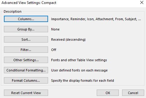 3. Click the View Settings button to manage settings for the current view. Figure 4 - View Settings 4.